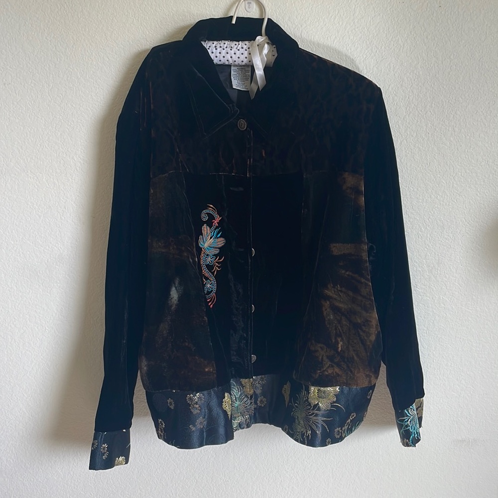 Velvet shirt-jacket